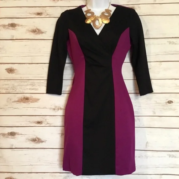 Casual Couture by Green Envelope | Dresses | Sexy Black Magenta Casual  Couture By Green Envelope Bodycon Dress | Poshmark